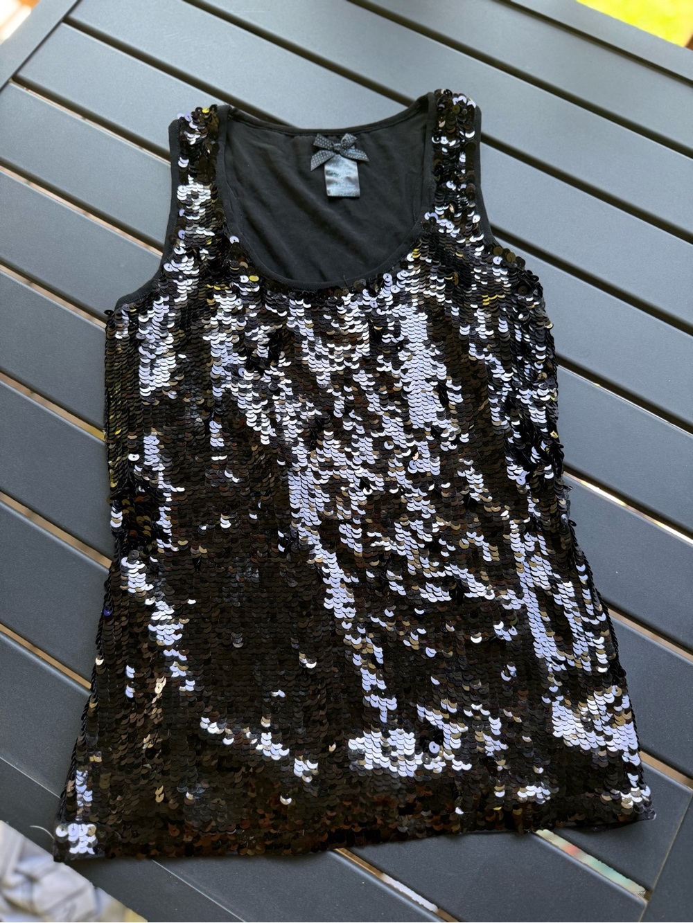 Vintage Y2K Forever 21 Women’s Black Sequin Tank Top